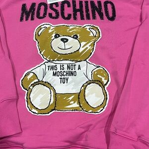 Moschino Pink Hoodie with Teddy Bear Graphic